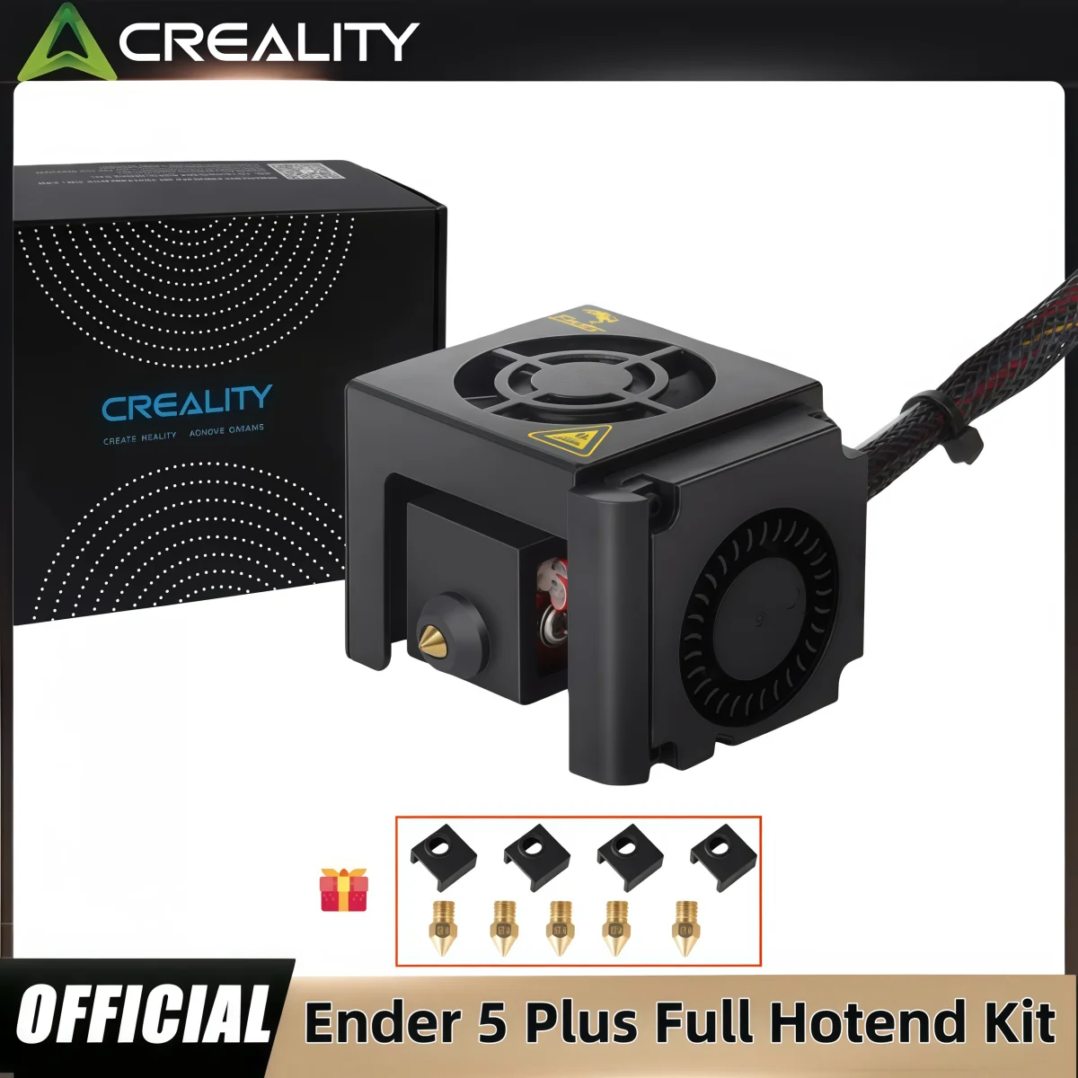 

Creality Ender 5 Plus Full Hotend Kit,Fully Assembled Extruder MK8 Hot End Kit with Aluminum Heating Block with Teflon Tube