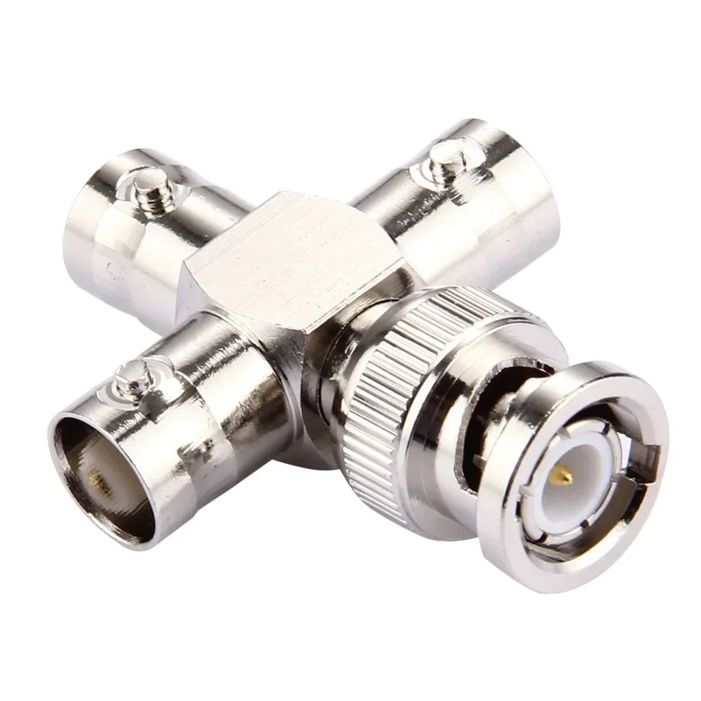 5pcs Male Plug To 3 Bnc Female Jacks Straight Convert Connector T Adapter Bnc Q9 Connector 3 Way Splitter
