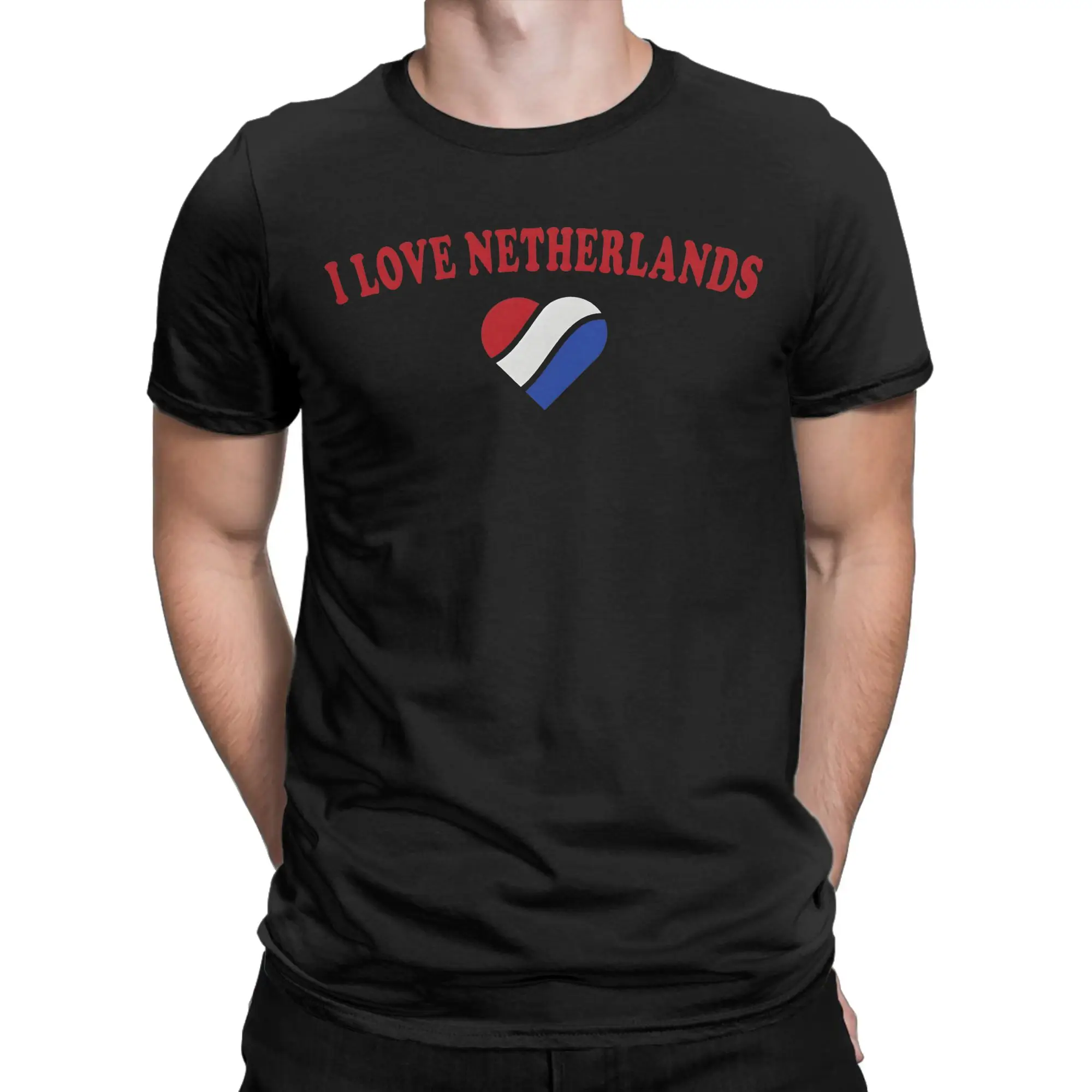 Men's T Shirt I Love Netherlands T Shirts Hip Hop  Beach Tees Y2K Basic Pure Cotton Clothes Gift Idea