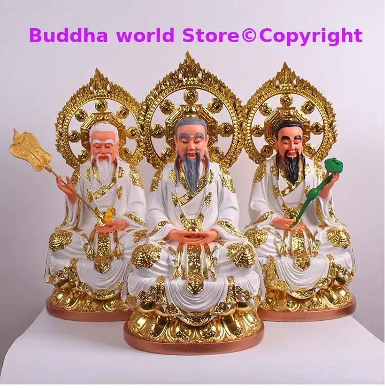 Large 50CM 3P A set HOME Shrine protection Taoism SAN QING ZUSHI YUAN SHI LING BAO TIANZUN TAI SHANG LAO JUN Buddha Gods statue