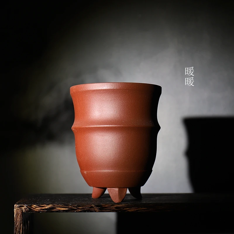 

Plants Pot for Home Decoration, Crude Pottery, Tripedal Purple Sand, Table Vase, Breathable Garden Decoration