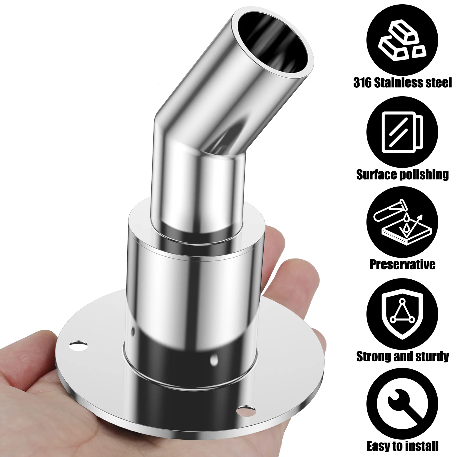 Tubo de escape de 24mm a través del casco de acero inoxidable a través del casco, tubo de montaje marino para barco, tubo de escape de calentadores diésel