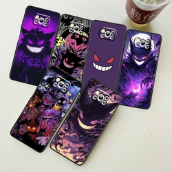 Cartoon P-Pokemones G-Gengars For Xiaomi Mi Poco F5 F4 F3 X6 X5 X4 X3 M6 M5 M5S M4 M3 C65 Pro GT NFC 5G Black Back Phone Case