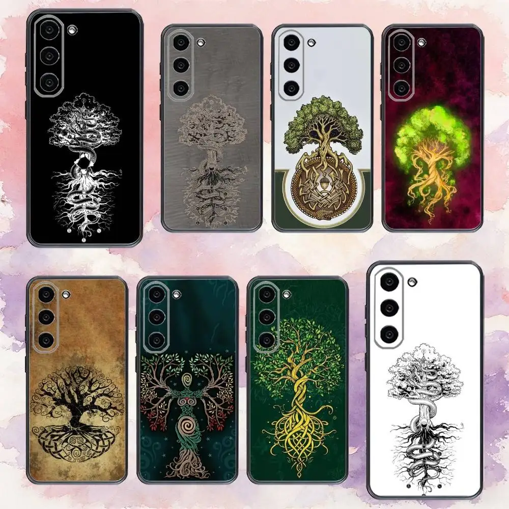 

T-Tree Of L-life Y-Yggdrasil Phone Case For Samsung Galaxy A73,A72,A71,A70,A53,A52,A51,Others Soft Black Cover