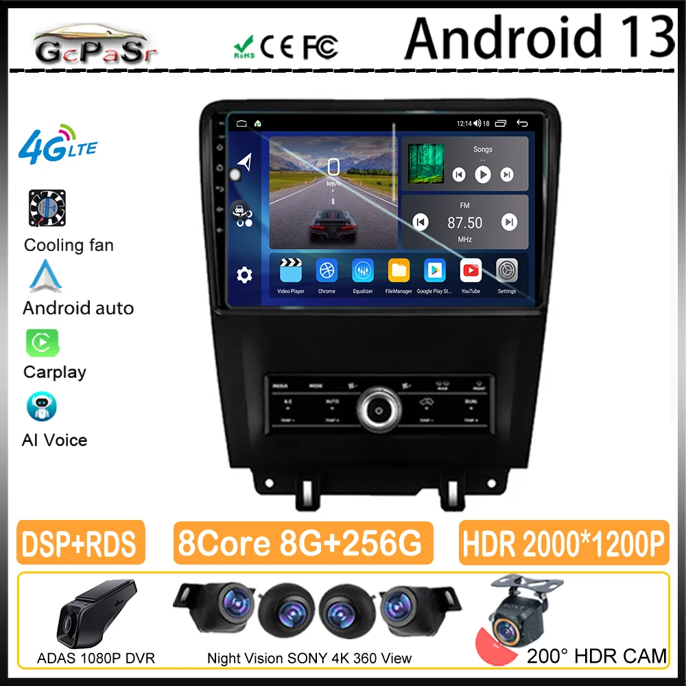 

Auto Navigation For Ford Mustang 5 S-197 2009 - 2014 Android Car Radio Player High-performance Stereo Autoradio GPS Video Wifi