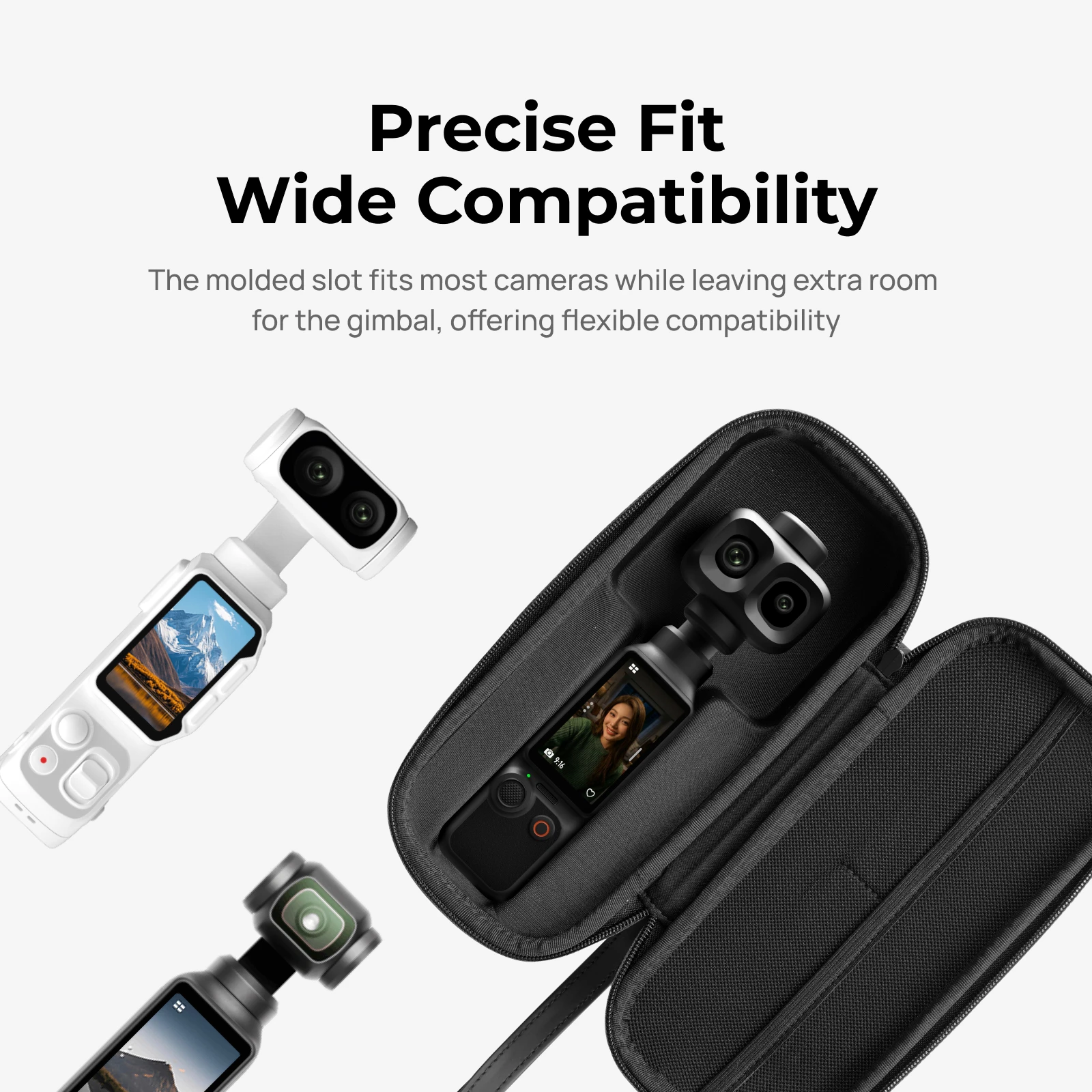Wodoodporna torba ochronna TELESIN do przechowywania DJI OSMO Pocket 4P Insta360 Luna Ultra Gimbal Camera, futerał do przenoszenia, torba na aparat z PU. — zdjęcie produktu 5