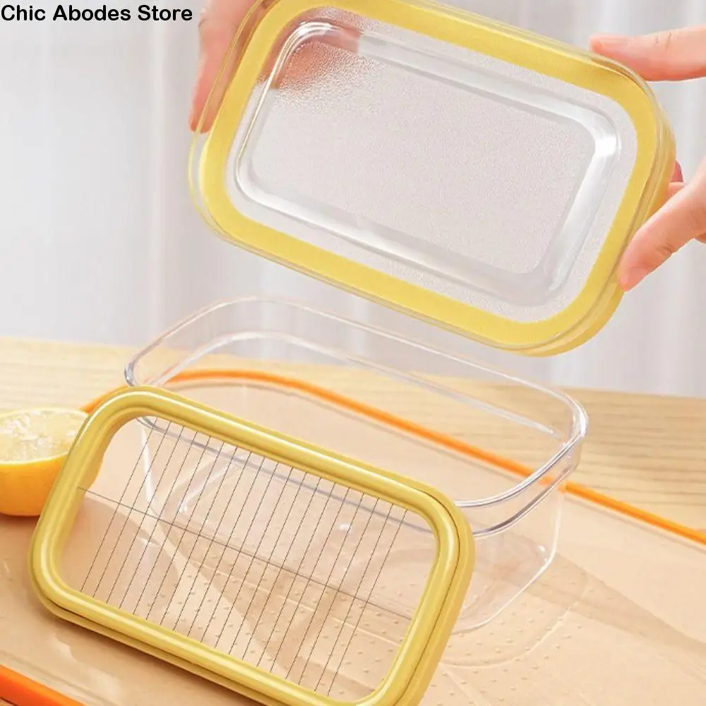 

Kitchen Gadgets Hand Press Butter Keeper Plastic with Sealing Lid Butter Slicing Box Anti-Scratch Cheese Storage Box Baking
