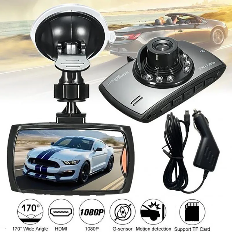 G30 Driving Recorder 6 LED Car DVR Camera Dash Cam Video 1080P 2.2inch LCD Display G-Sensor Night Vision Vehicle Camera