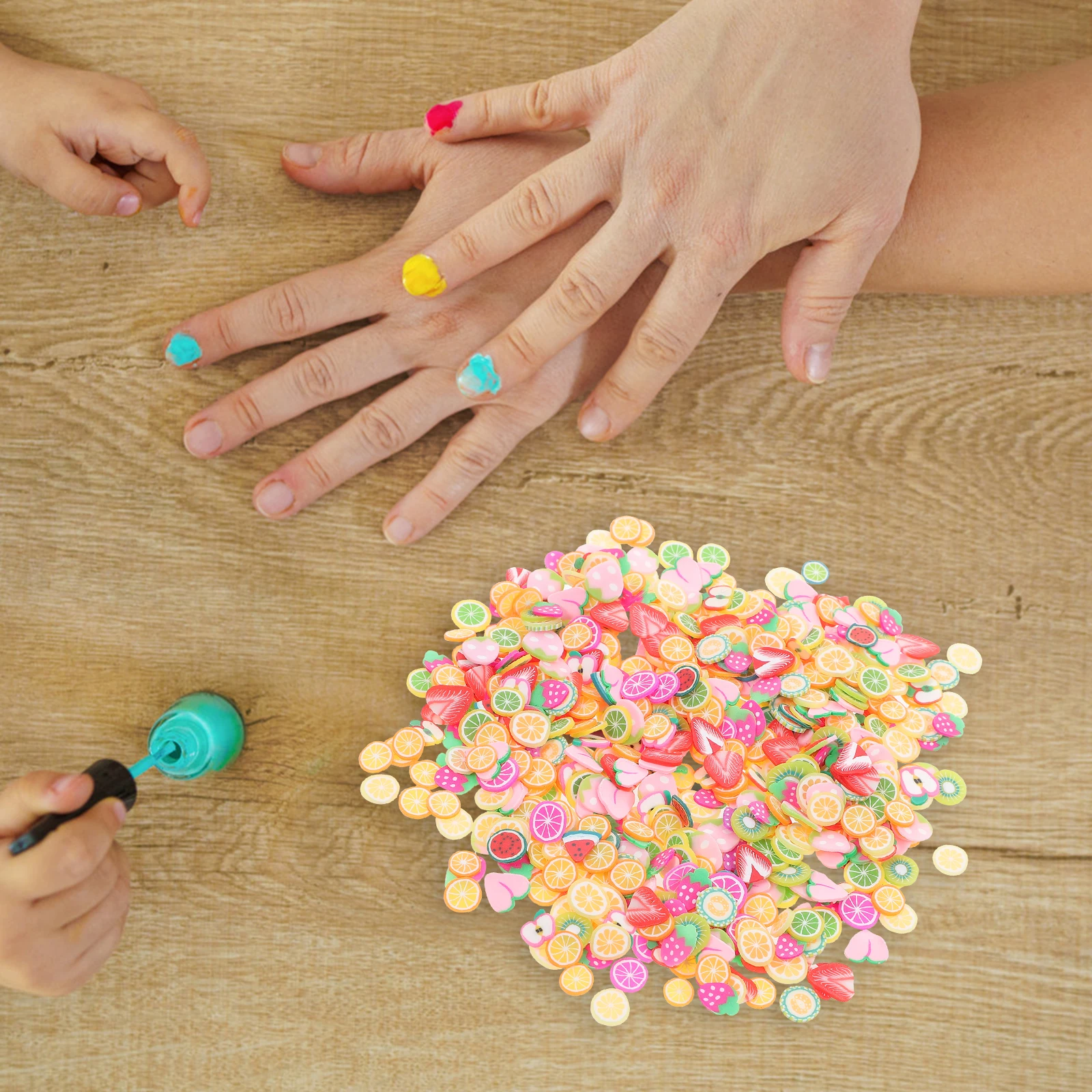 

4000pcs Art Slices 3D Polymer Clay Slices Cartoon Diy Manicure Decor Charms Fruit Confetti Handmade Crafts Decorative Decals