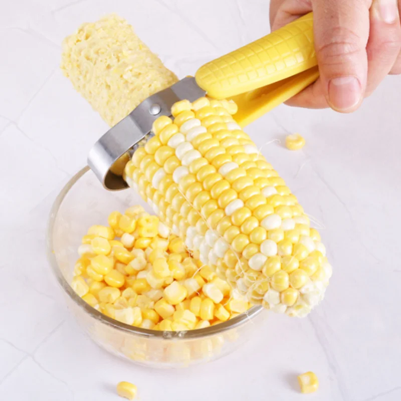 Multi-function Corn Sheller Thresher Hand-held Stainless Steel Corn Planer Household Kitchen Corn Cob Stripper Cutter Peeler