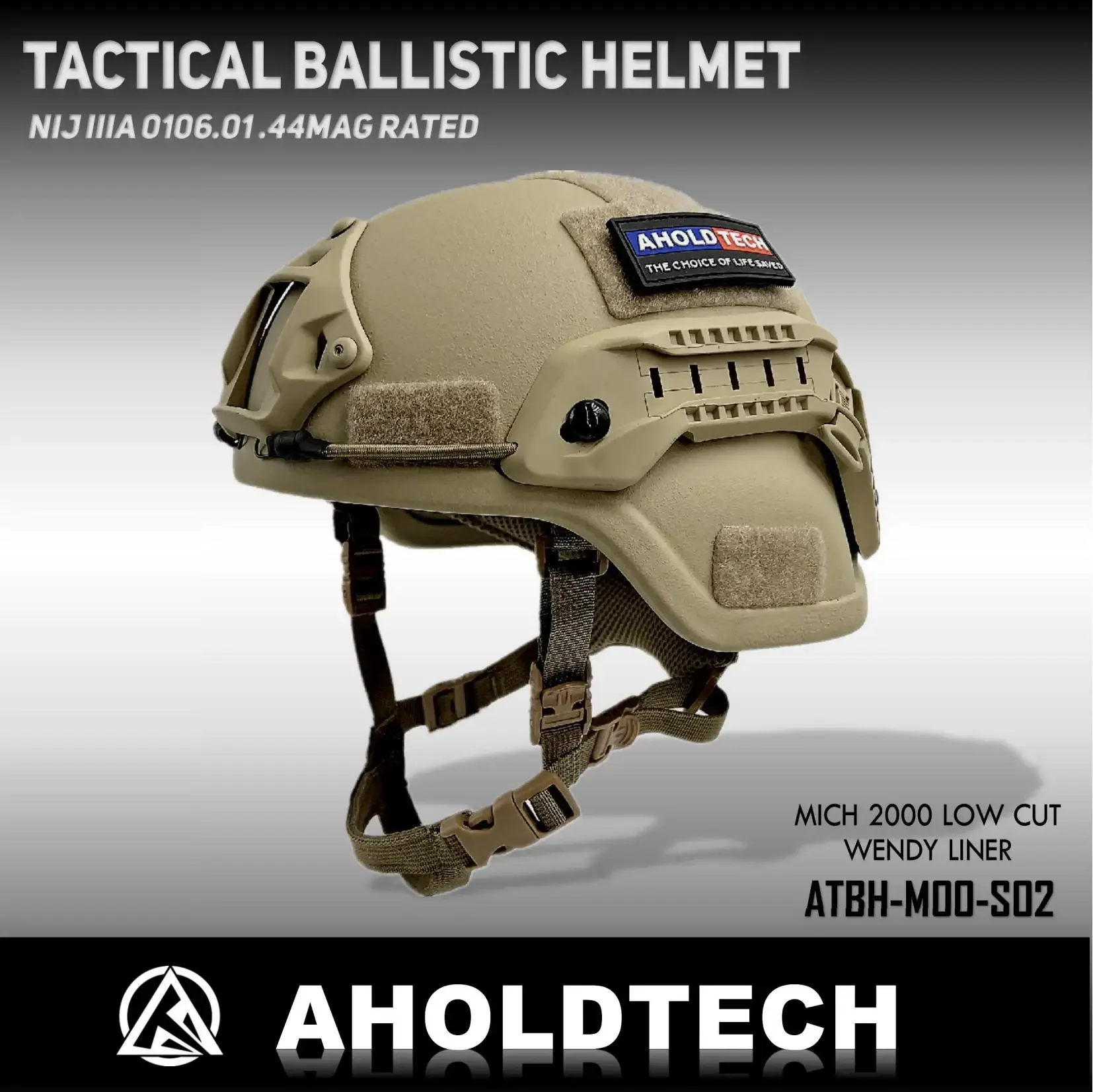 Aholdtech Genuine NIJ IIIA MICH2000 Low Cut BOA CAM FIT Dial EPIC Liner Bulletproof Helmet For Army Combat Police Military