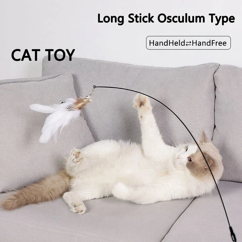 Simulation Vogel interaktive Katze Spielzeug Lustige Feder Vogel mit Glocke Katze Stick Spielzeug für Kätzchen Spielen Teaser Zauberstab Spielzeug Katze Liefert