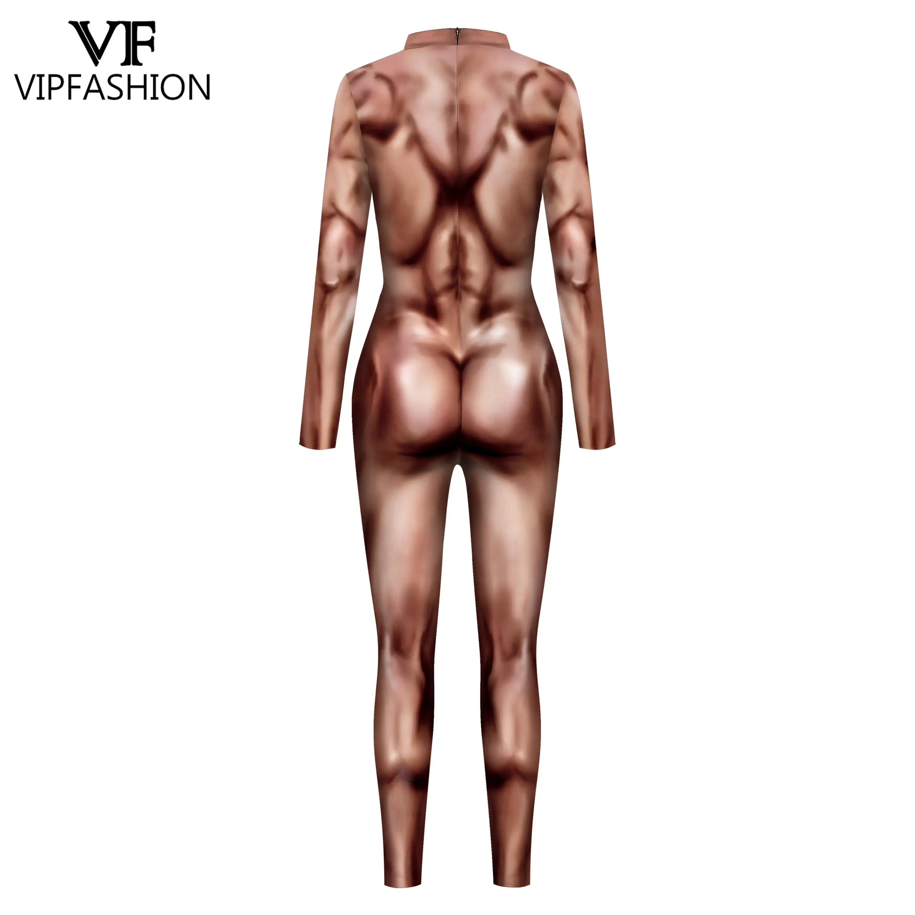 VIP FASHION Halloween Costume for Men Muscle Suit Women Zentai Bodysuits Women Jumpsuit Carnival Catsuit Funny Cosplay Clothes