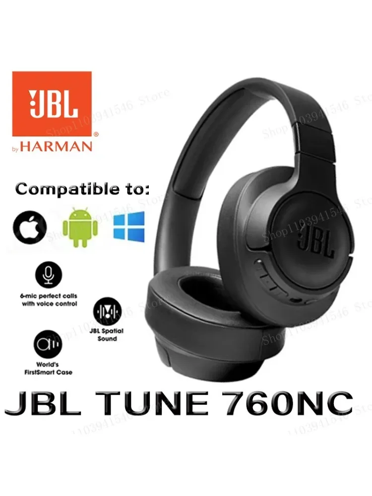 JBL Tune 760NC Draadloze Over-Ear Hoofdtelefoon Opvouwbaar Actieve Ruisonderdrukking Sport Headset voor Muziek en Reizen - afbeelding 2