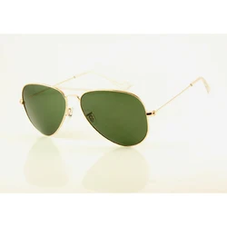 3025 sunglasses Mens Designer Classic Pilot Gold Frames Glasses Ladys Fashion Green Glass Lens Eyewear 58mm