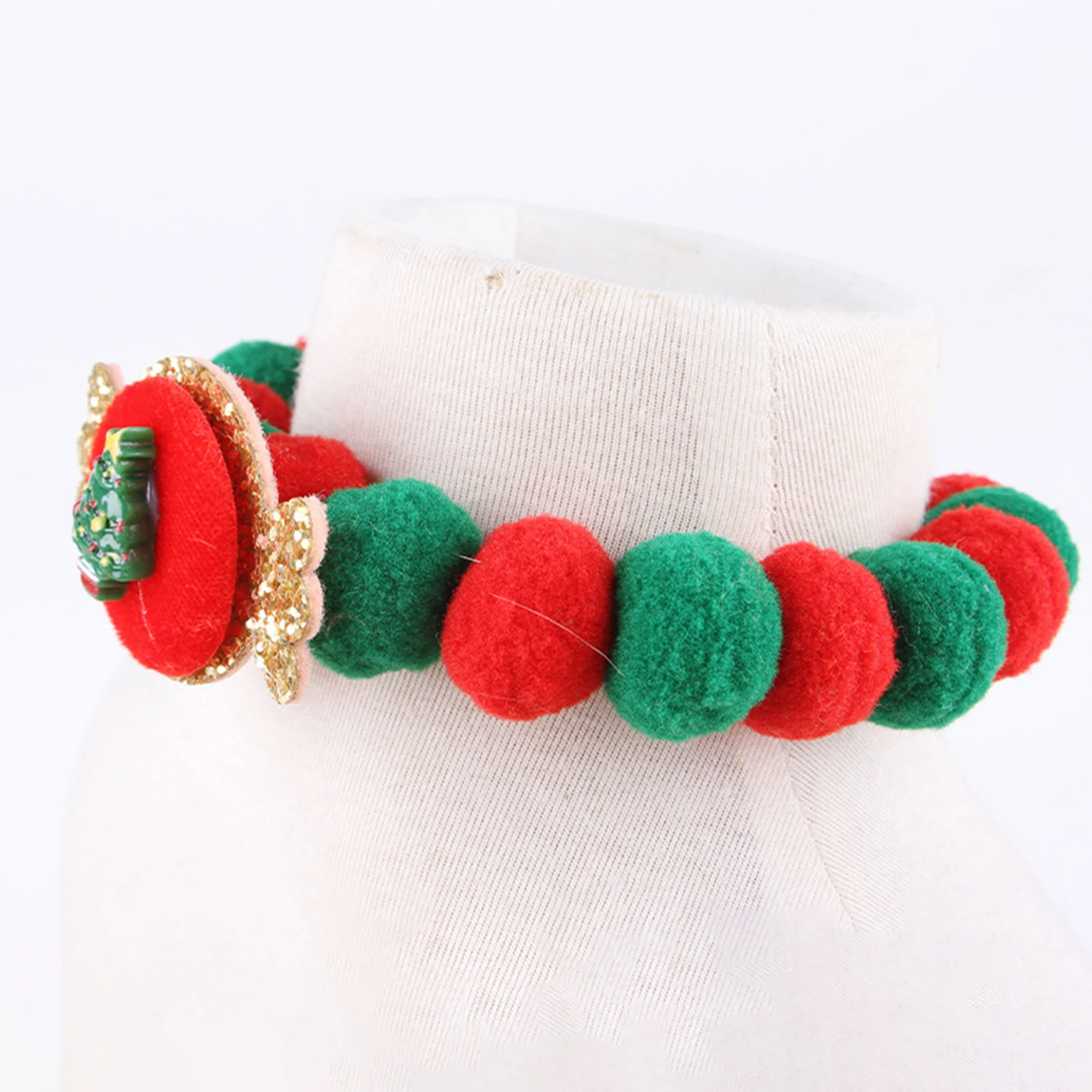 عيد الميلاد الحيوانات الأليفة الياقات الجلد ودية القط الكلاب قلادة طوق أحمر أخضر ربطة القوس فيونكة عطلة الديكور لمهرجان الحياة اليومية الطرف