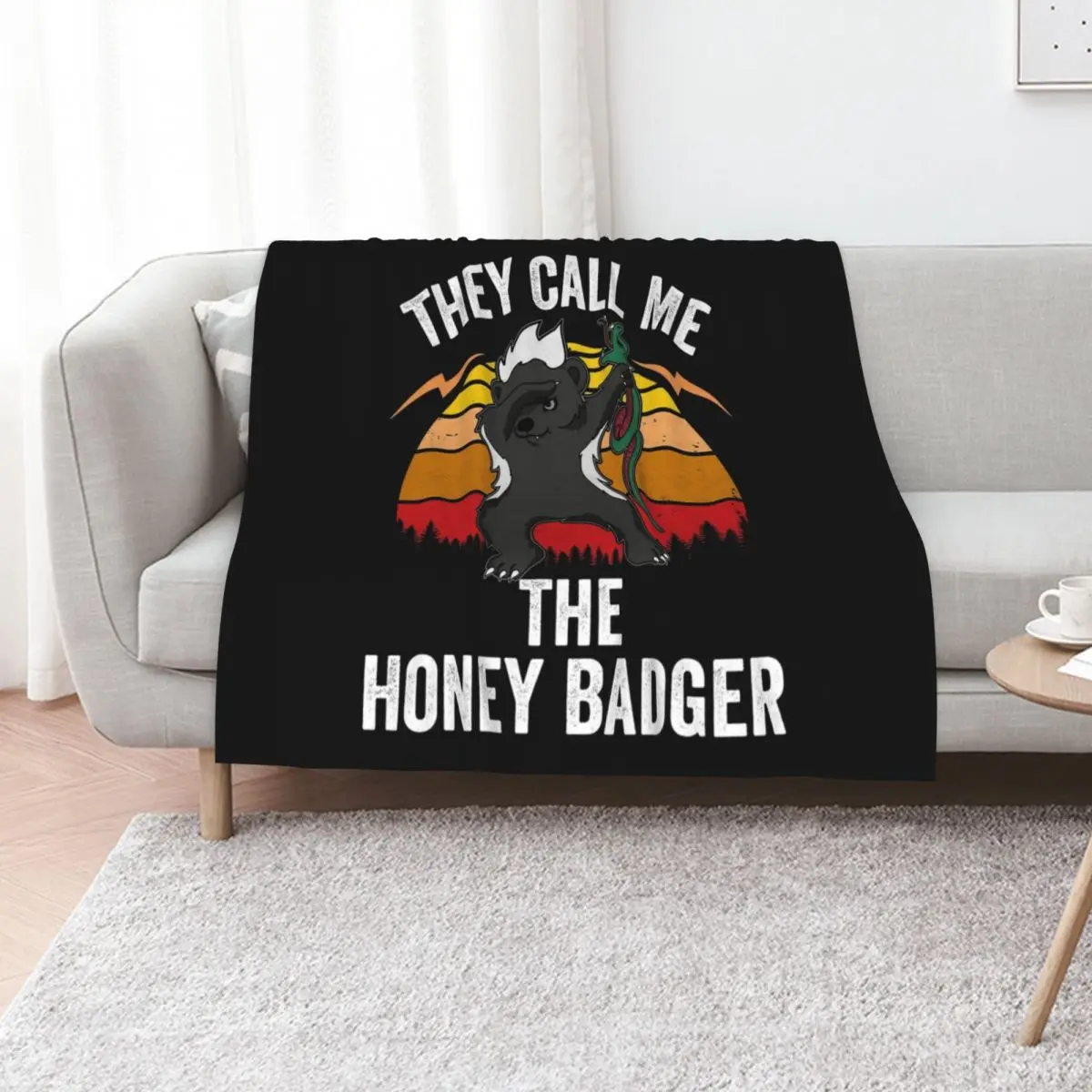 They Call Me Honey Badger graphic Dabbing Animal Lover Retro design Throw Blanket Quilt Decorative Throw Blankets