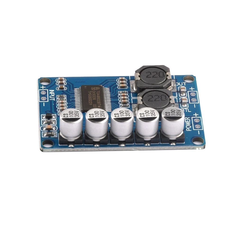 Digital Power Amplifier Board Module 35W Mono Amplifier Module High-Power TDA8932 Low Power Consumption