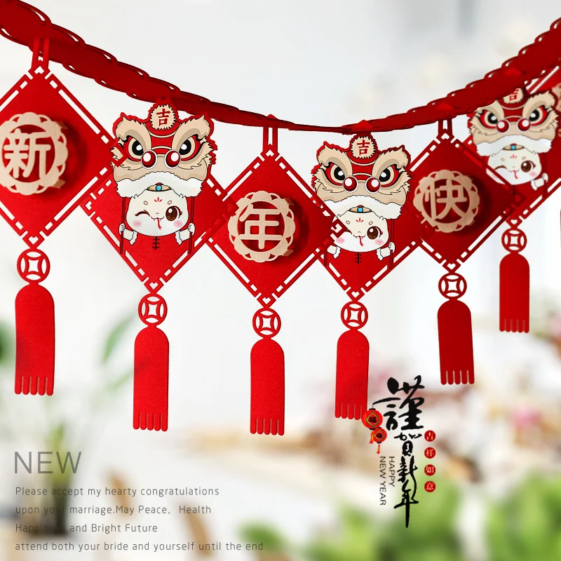 

2025 Chinese New Year Decorations, Good Luck Red Hanging Garland,3D Snake Hanging Bunting Pendant, Traditional Hanging Ornaments