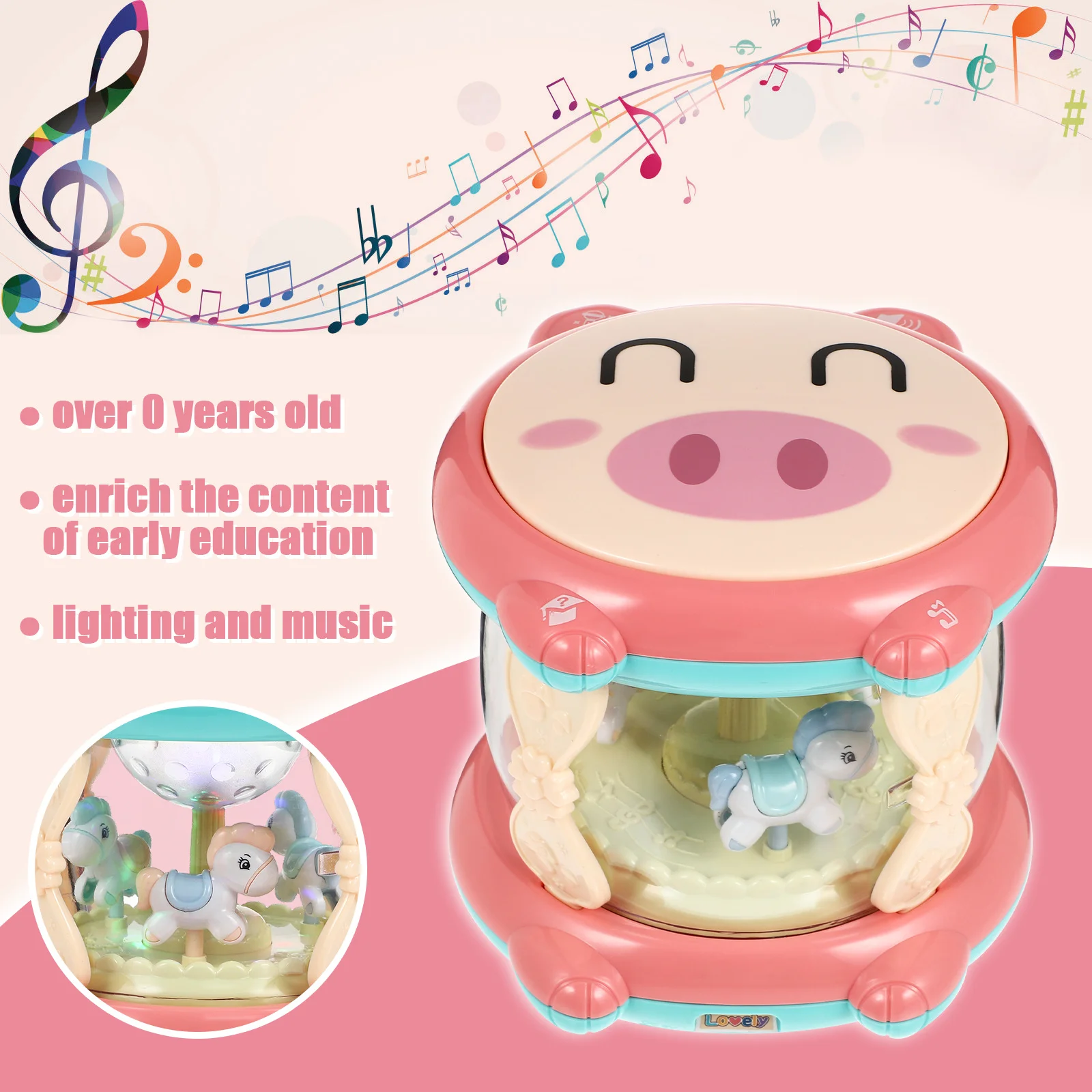 Muzyczna maszyna do opowiadania historii dla dzieci, ładowalna, podświetlana, interaktywna zabawka edukacyjna, wspierająca kreatywność, koncentrację i zabawę.
