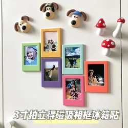 New Magnetic Picture Frames for Refrigerator 3 Inch Fridge Color Photo Frame Magnets Album for Fujifilm Instax Mini Film Papers