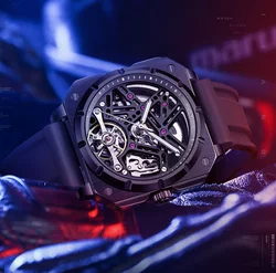 Orologio meccanico quadrato completamente automatico da uomo ufficiale Ai Lang tourbillon hollow impermeabile