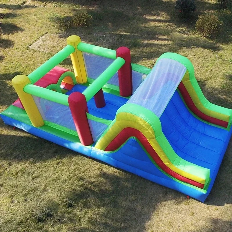 Castillo de salto inflable gigante de 6,5x3x2,5 m, casa de rebote grande con tobogán grande, tobogán inflable para obstáculos