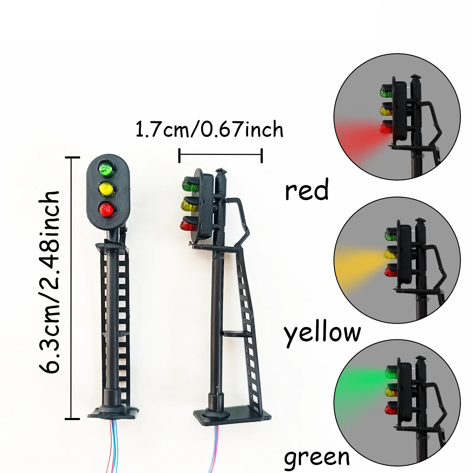 

1pc HO Scale Miniature Traffic Light Model 1:87 ABS Plastic Toys Lamps for Railway Train Layouts, Architecture& Diorama