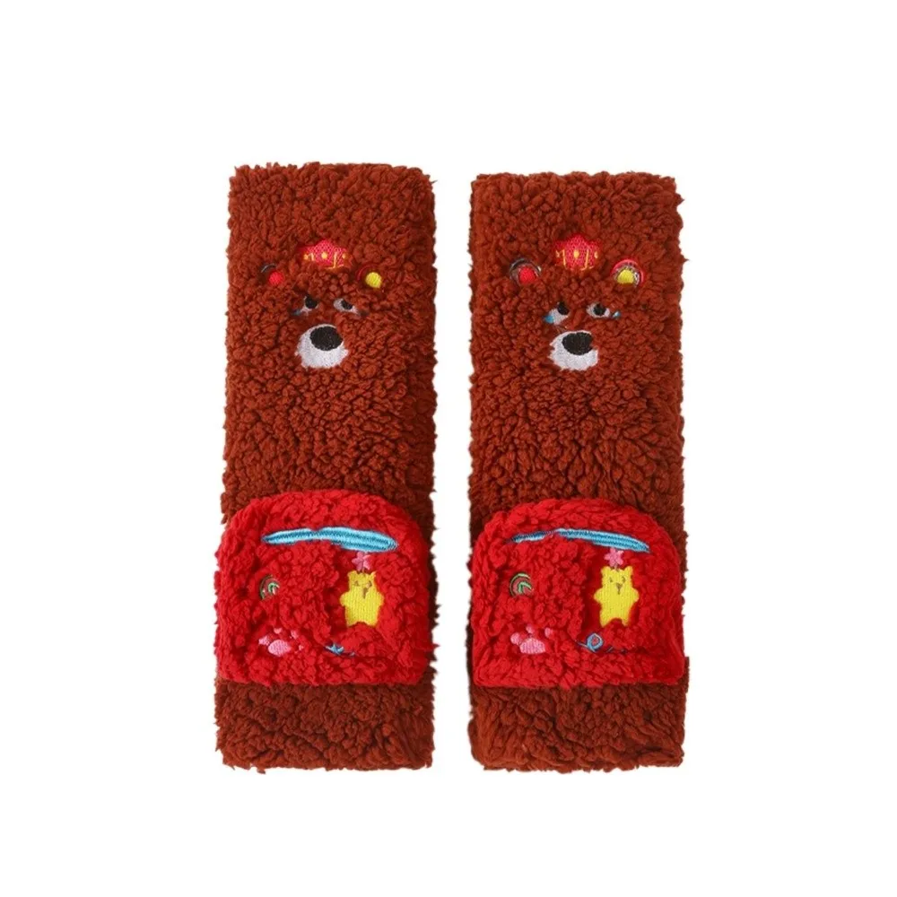 

1 пара креативных забавных пушистых носков из кораллового флиса, утолщенные повседневные теплые носки для сна, мягкие забавные носки с 3D мультяшными героями, зимние