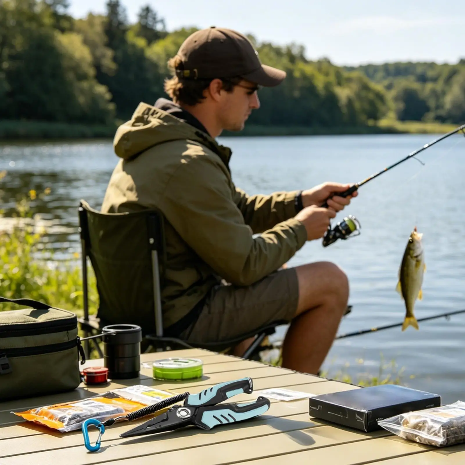 Fish Pliers Comfort Grip Non-slip Handle Fish Hook Remover For Bass Trout Catfish Saltwater Shore Pier River Stream Pond