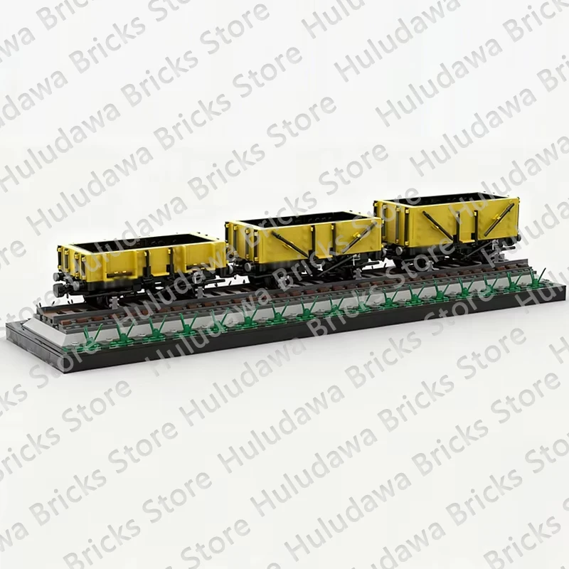 QWERT City Car Model MOC Building Bricks Yellow Open Wooden Wagons Modular Technology Children Holiday Gifts Assemble Toys Suit