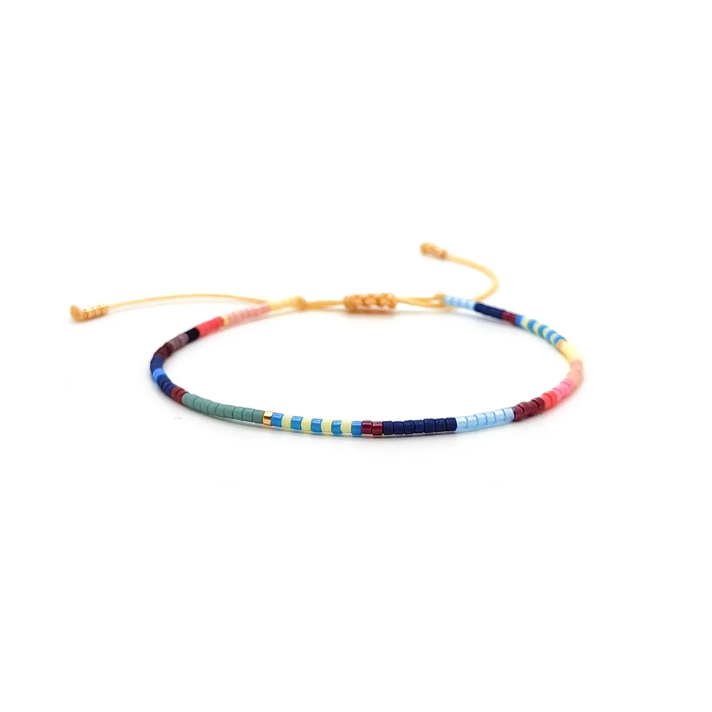KKBEAD Miyuki Seed Bead Bracelet Adjustable Stackable Boho Jewelry for Women Y2K Summer Beach Thin Bracelets Gifts for Her Girls