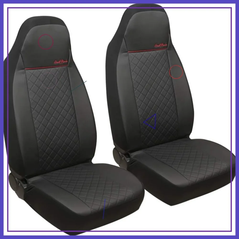 

Universal Front Car Seat Covers, PU Leather with Diamond Pattern, Airbag Compatible for Cars, Trucks, SUVs