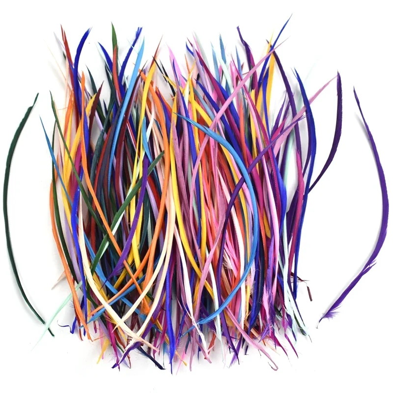 Bunte Gänsefedern für Haaraccessoires, zum Basteln von Schmuck, zur Dekoration, für Karneval, zum Nähen, für Handarbeiten und als Kleidungsaccessoires. – Detail 3