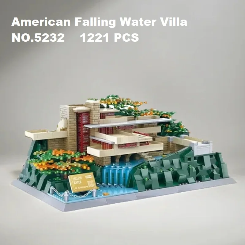 

1221pcs Street View Series Assembly Building Blocks DIY Famous American Falling Water Villa Model Children's Educational Toys