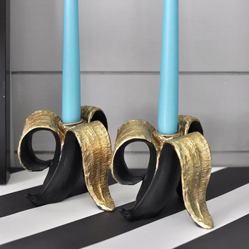 Candlestick Holder Personality Banana Shape Candle Holder Home Table Candlestick Party Special Props Home Decorate