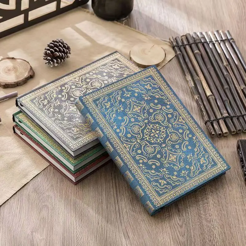 B5 European Retro Hot Stamping Hardcover Notebook Chinese Style Simple Diary Business Office Meeting Writing Record Book