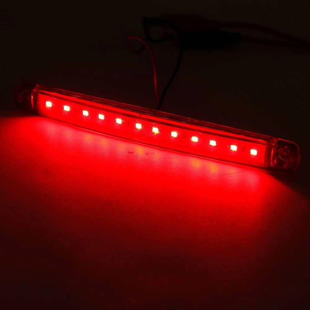 2PCS Red LED Marker Lights 12LED Parking Lights Marker LED 24v Side Marker Trailer Lights in 24v For Truck