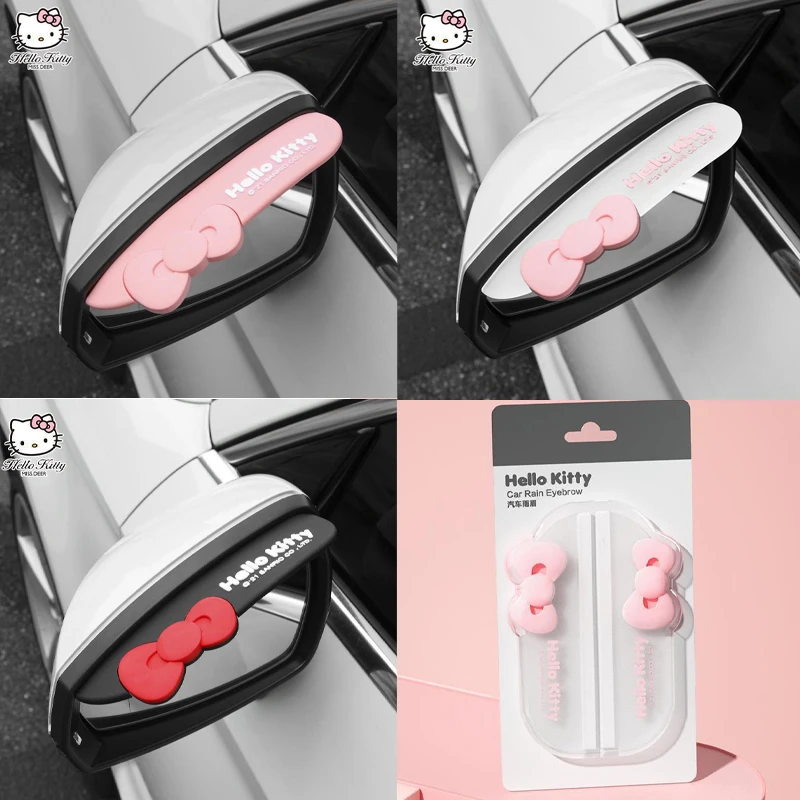 

Cartoon Hellokittys Car Rearview Mirror Weatherboard Kawaii Car Window Reflector Convenient Firm Docile Rainproof Clear Vision