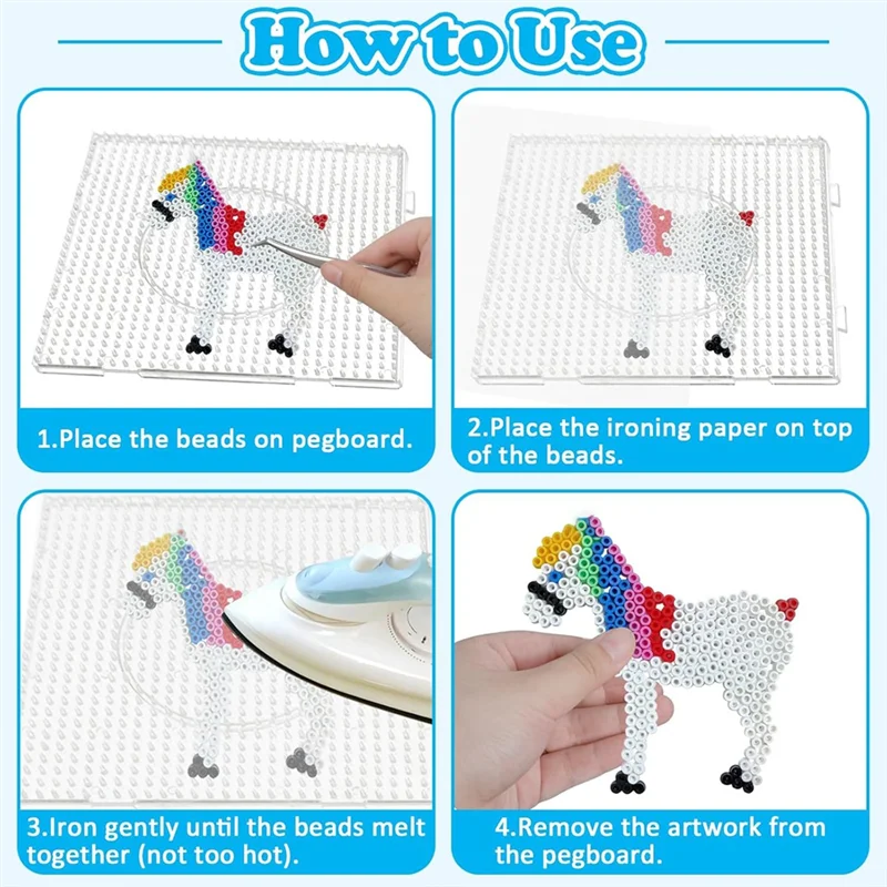 A98E-DIY خرز حرفي للأطفال 6 قطع من ألواح خرز الصمامات المربعة، مجموعات بلاستيكية شفافة لصناعة الهدايا