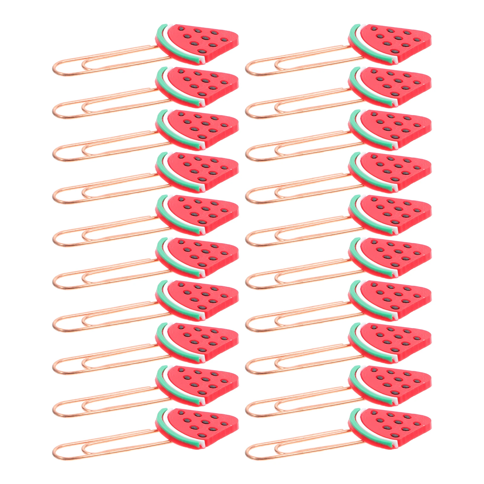 

20 Pcs Fruit Bookmark Lovely Shaped Paper Clips Metal Colorful Office School Supplies Colored Creative File Accessories