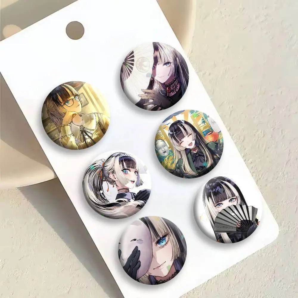 J-Juufuutei R-Raden HOLOLIVE Badges Creative Tinplate Button PinsBrooch Badge Clothes Backpack