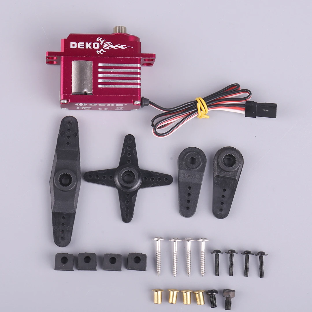 

DEKO HV6125 Medium Metal Servo for 450 500 Class Helicopter Inclined Plate Lock Tail Servo 70E Suitable for Fixed Wing Aircraft
