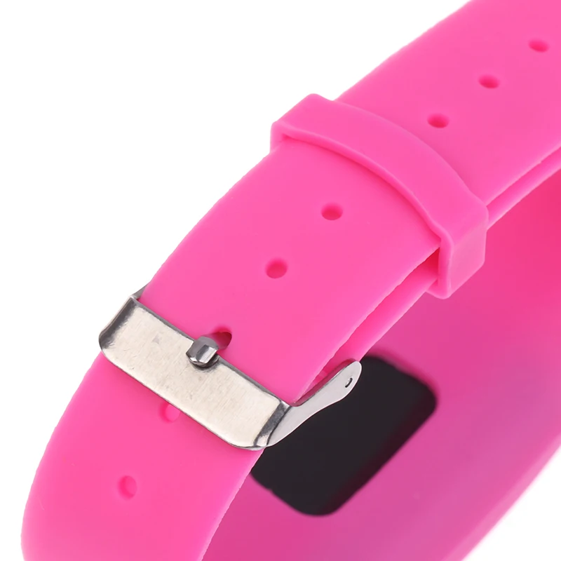LED Pedometer Bracelet Step Counter Watch with 12/24H Time Display Silicone Fitness Tracker Step Watch