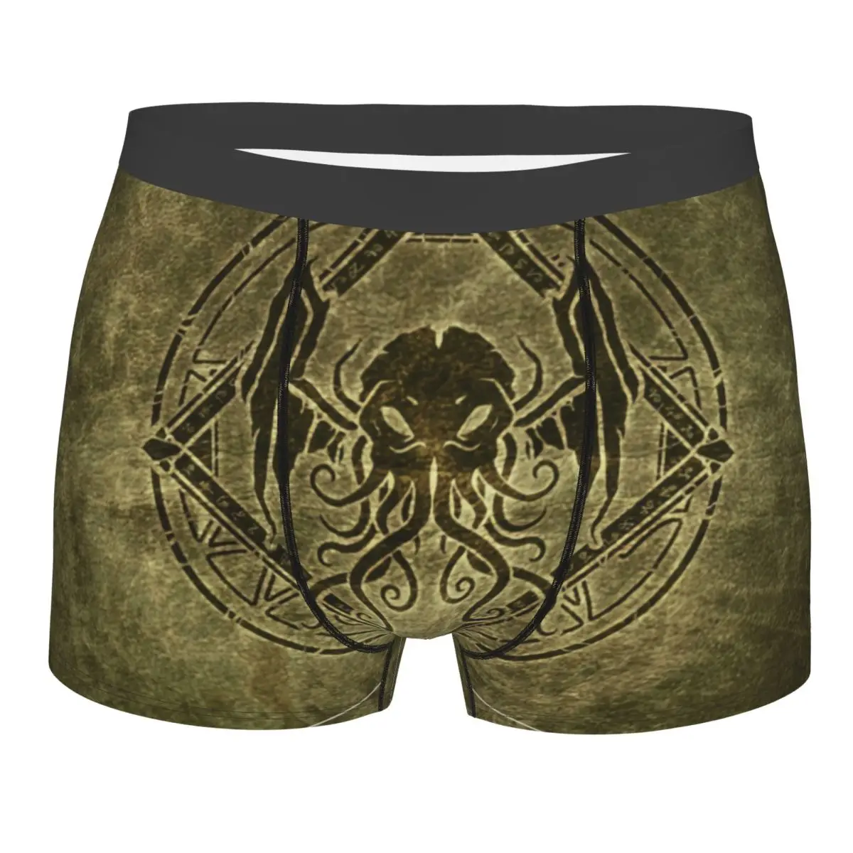 Custom Cthulhu Design Old Leather Boxers Shorts Men Horror Dark Monster Briefs Underwear Fashion Underpants