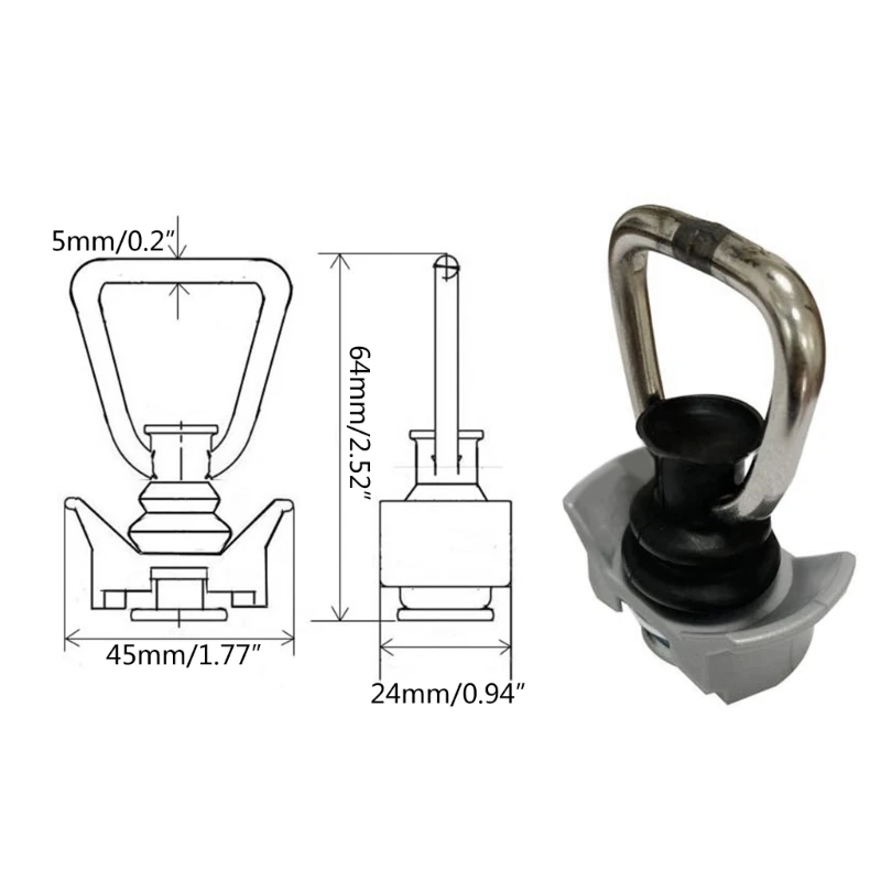 652F Single Fitting L Track 1322LB Capacidade com anéis aço inoxidável para instalação logística pista aérea