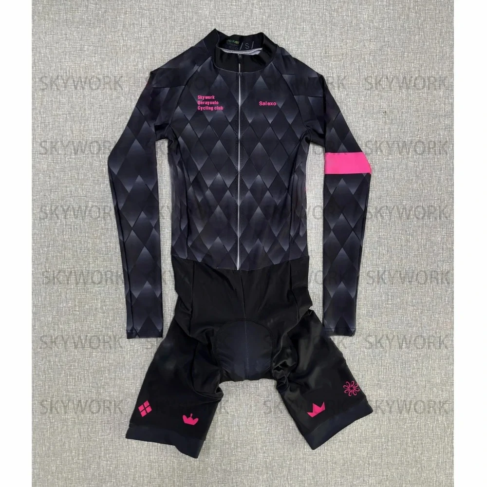 

2026 Men's Skinsuit Long Sleeved Jumpsuit Triathlon Suit Bodysuit SHORT Cycling Jersey Bike Clothing Maillot Ropa Ciclismo