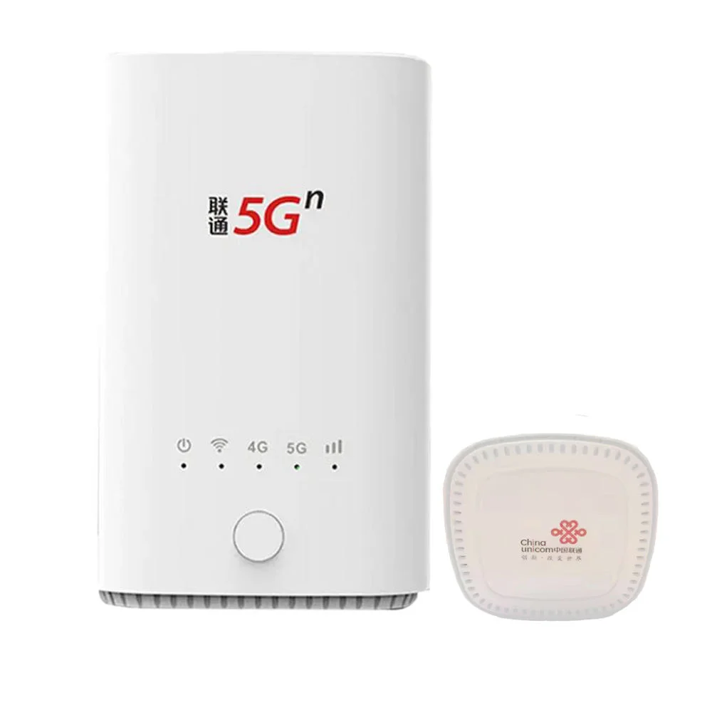 جهاز توجيه Unicom VN007+ 5G CPE صيني غير مقفول مع بطاقة SIM 64 مستخدم WIFI 2.3Gbps مودم راوتر لاسلكي شبكي عالي السرعة