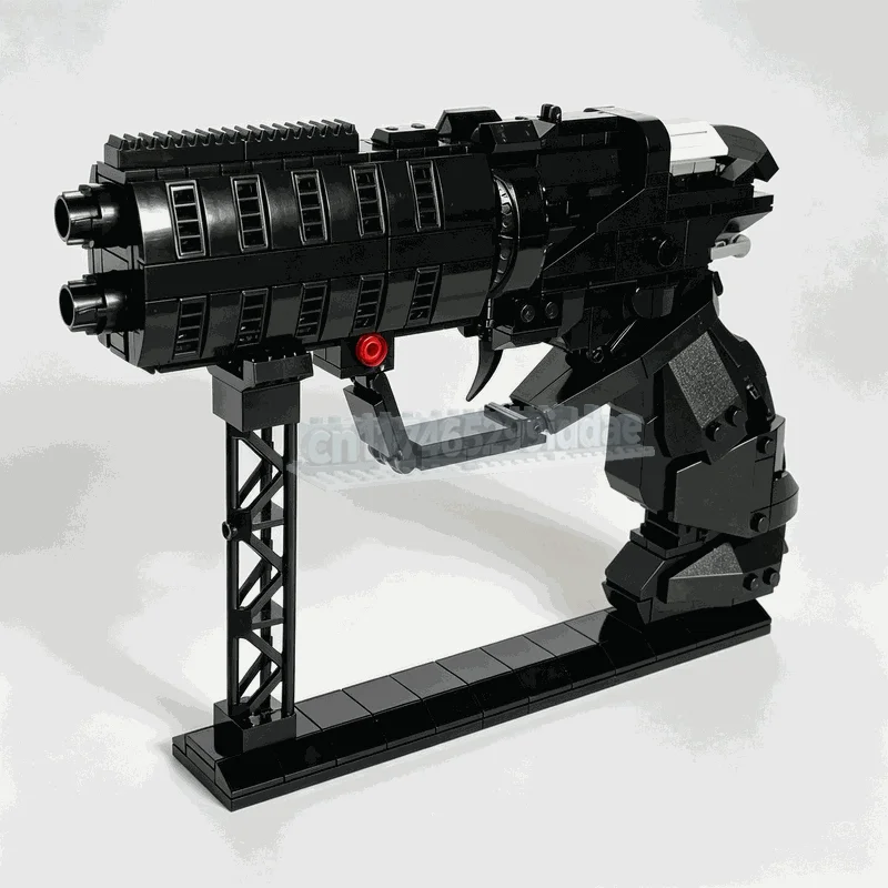 506PCS Sci Fi Future Pistol Model Custom Building Blocks DIY Assembly Creative Toy Display Collection Educational Special Gifts