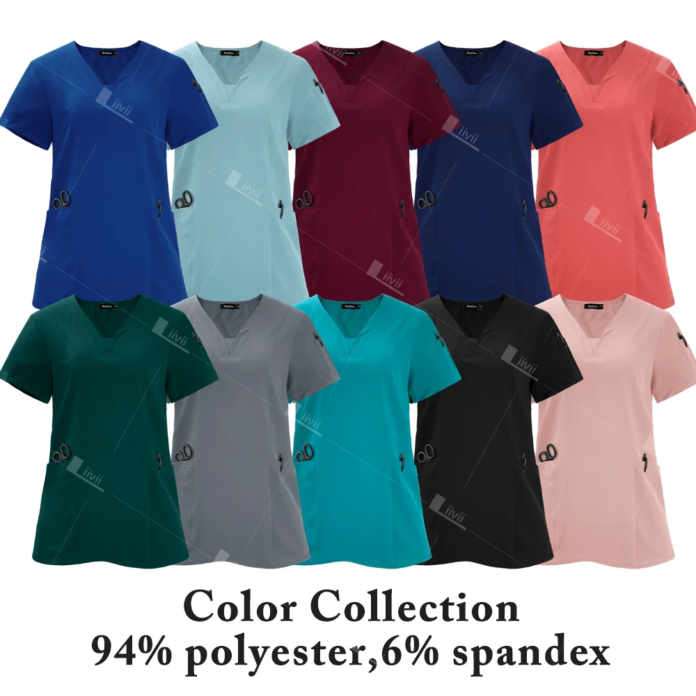 10 Colors Unisex Short Sleeved Pharmacy Nurse Uniform Hospital Doctor Workwear Oral Dental Surgery Uniforms Medical Scrubs Sets